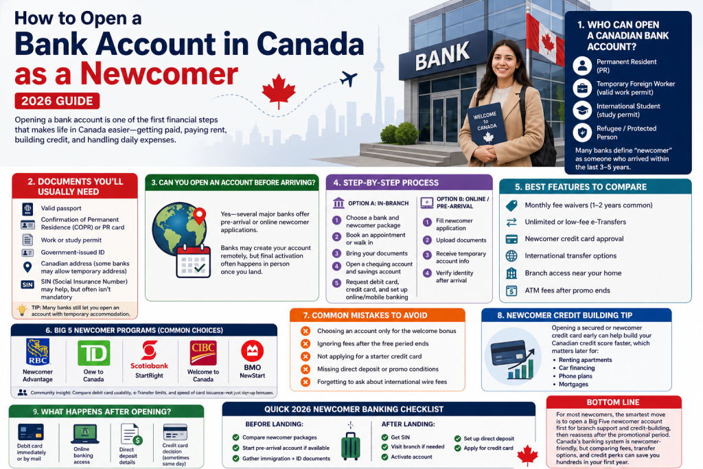 How to Open a Bank Account in Canada as a Newcomer 2026 Guide