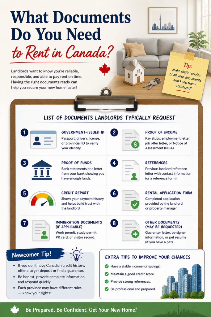What Documents Do You Need to Rent in Canada as a Newcomer (2026 Guide)